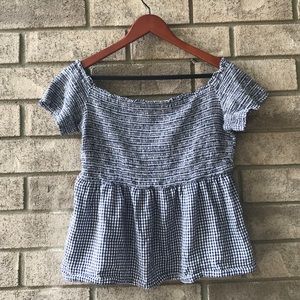 Old navy gingham off the shoulder top